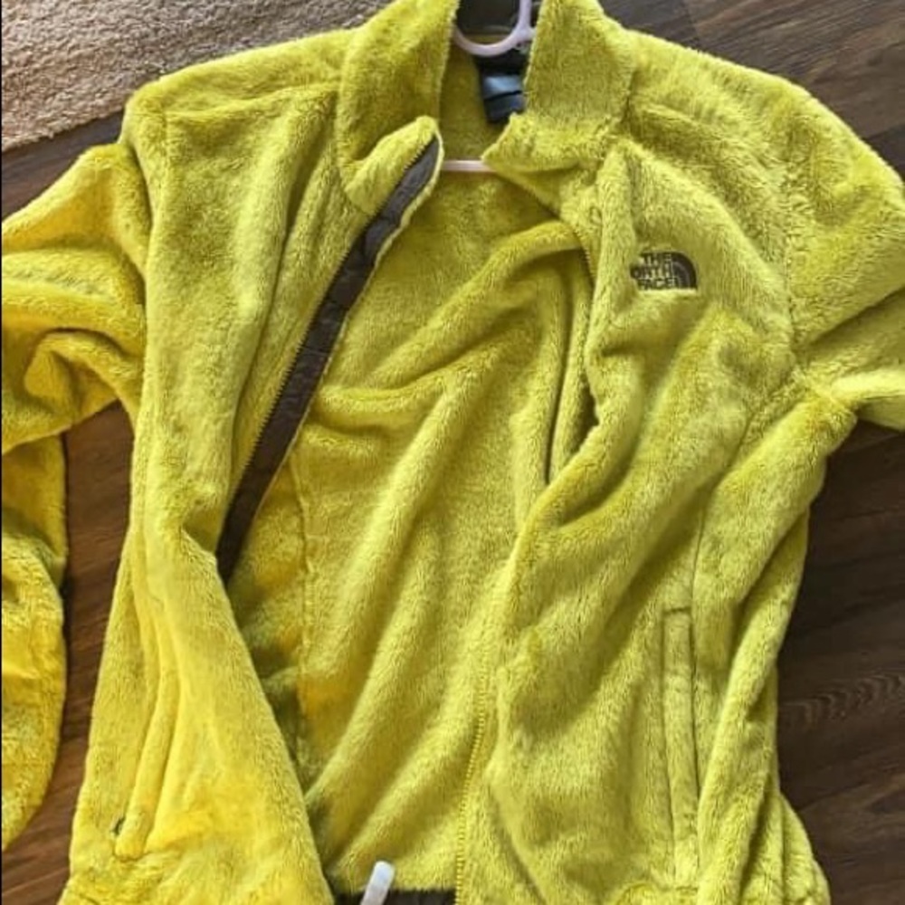 Woman’s medium fuzzy yellow Northface